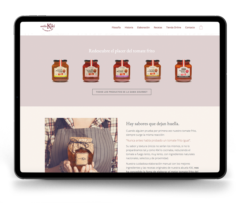 Diseño web para empresas de conservas gourmet Kiki